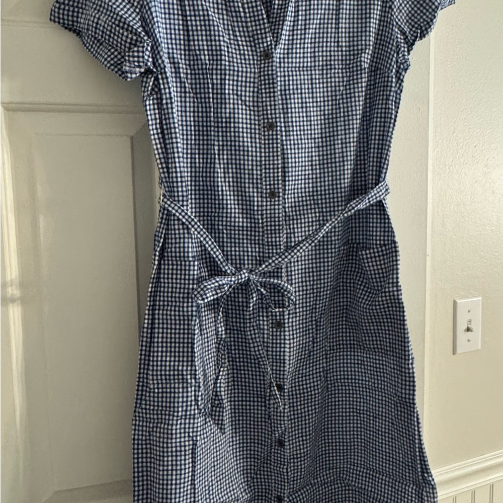 Old Navy Blue Gingham Midi Dress